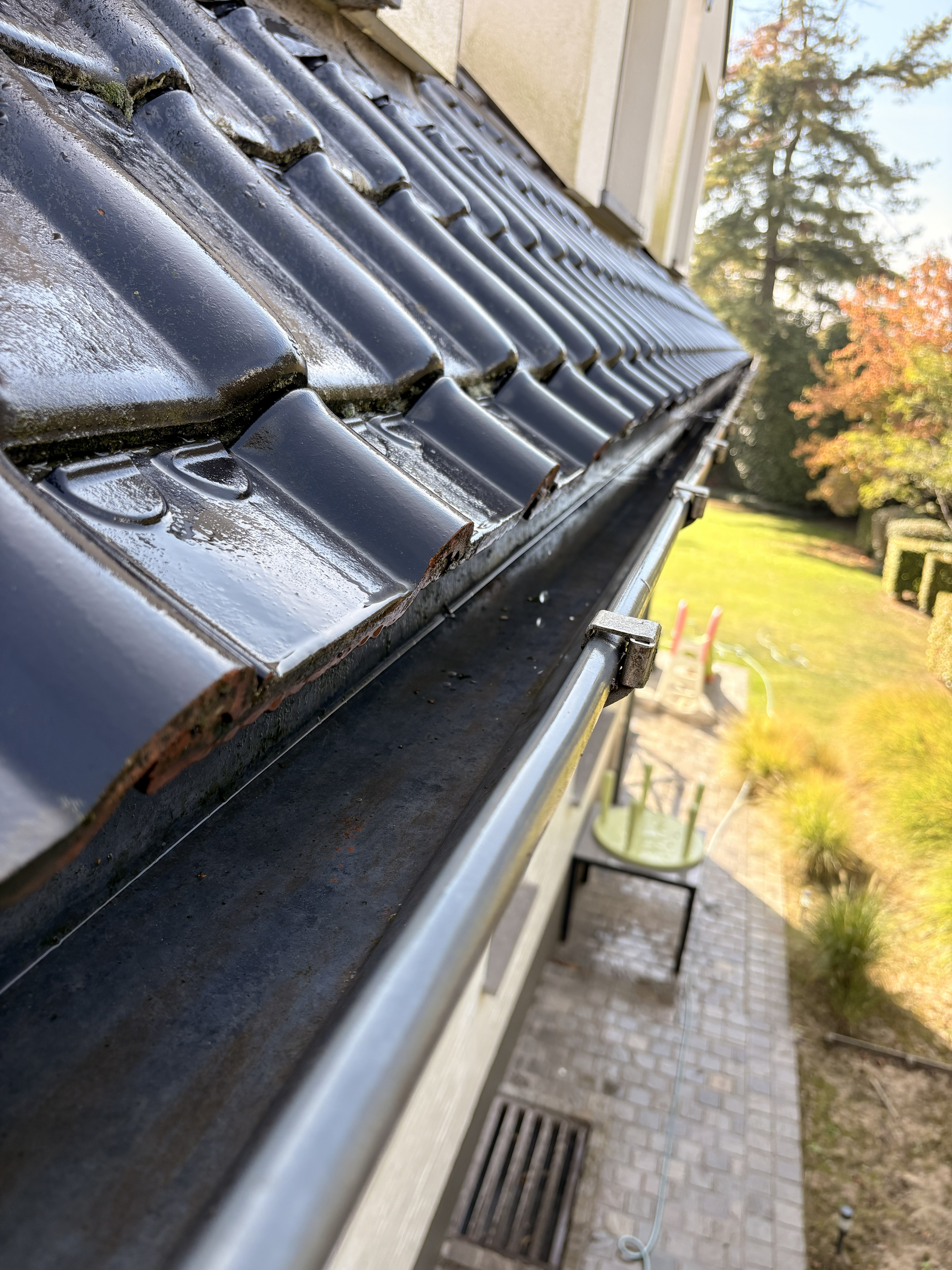 Gouttière propre après nettoyage